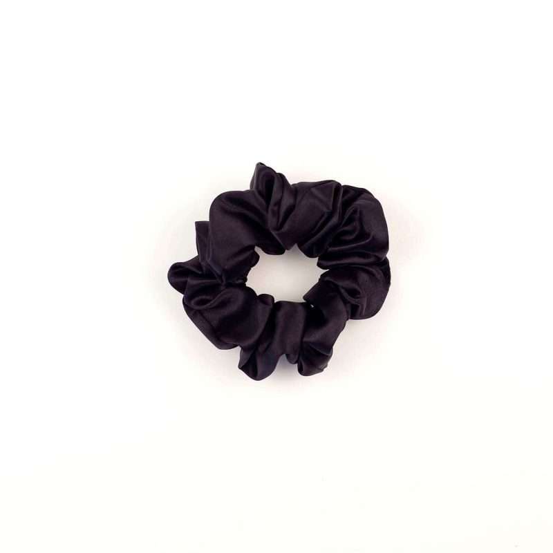 Scrunchies 100% Mulberry Silk Fringe Products - Black